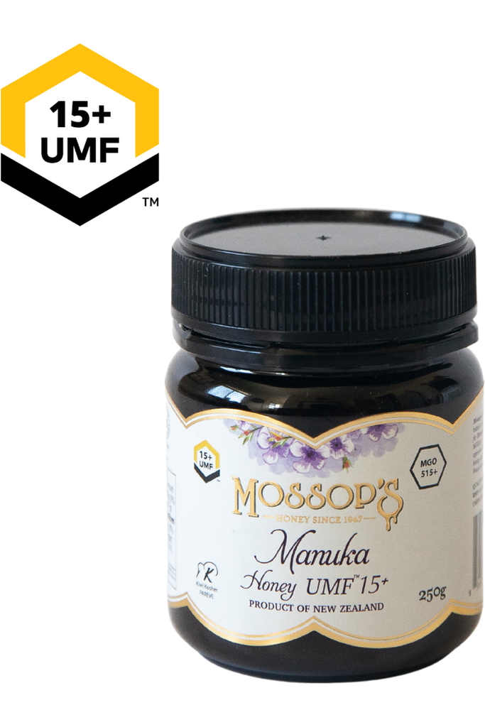 Mossop's - Manuka Honey UMF® 15+ - Front with MGO Rating